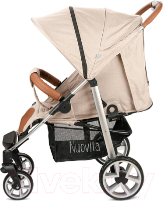 Детская прогулочная коляска Nuovita Corso (бежевый/серебристый)