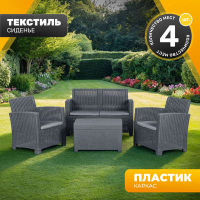 Комплект садовой мебели Sundays Tonga 1806136B (Black) - 