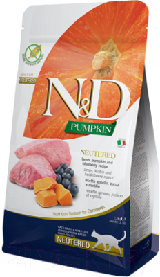 Сухой корм для кошек Farmina N&D Grain Free Pumpkin Lamb & Blueberry Adult Neutered (300г)