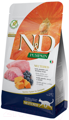 Сухой корм для кошек Farmina N&D Grain Free Pumpkin Lamb & Blueberry Adult Neutered (5кг)