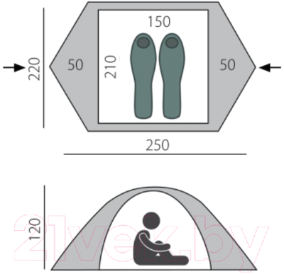 Палатка BTrace Ion 2+ / T0492 (зеленый)