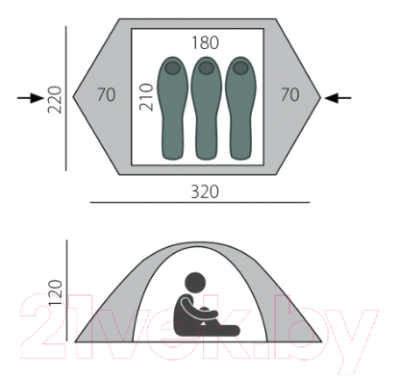 Палатка BTrace Ion 3 / T0493 (зеленый)