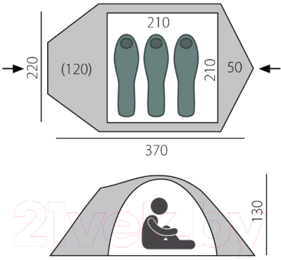 Палатка BTrace Talweg 3+ / T0497 (зеленый)
