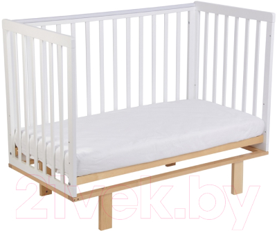 Детская кроватка Polini Kids Simple 340 / 0003107-17 (белый/натуральный)