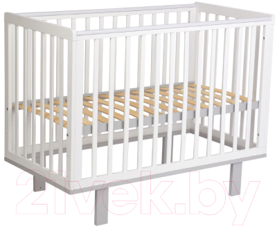 Детская кроватка Polini Kids Simple 340 / 0003107-16 (белый/серый)
