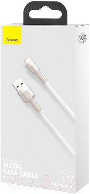 Кабель Baseus Lightning - USB2.0 / CALJK-A02 (1м, белый)