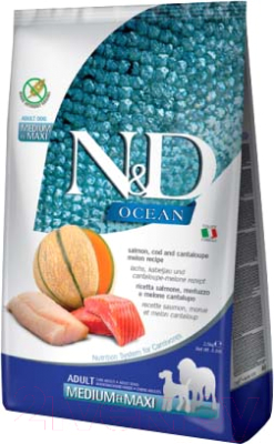 Сухой корм для собак Farmina N&D Ocean Salmon & Codfish & Canta Adult Medium (2.5кг)