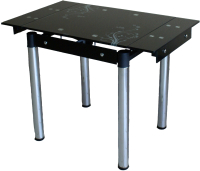 Обеденный стол Баобаб В08-76 (черный с цветами) - 