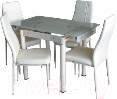 Обеденный стол Баобаб В08-76 (бежевый с цветами)