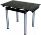 Обеденный стол Баобаб В08-77 (черный с цветами) - 