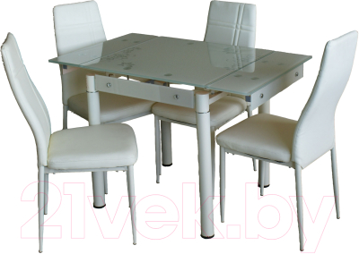 Обеденный стол Баобаб В08-77 (бежевый с цветами)