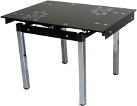 Обеденный стол Баобаб В08-758 (черный с цветами) - 