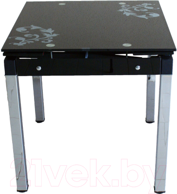 Обеденный стол Баобаб В08-758 (черный с цветами)