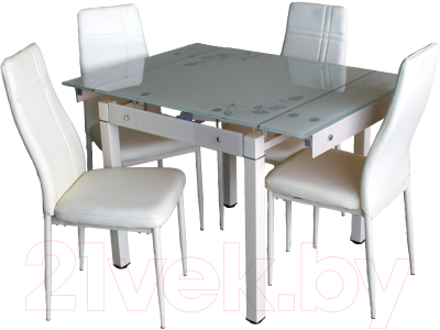 Обеденный стол Баобаб В08-758 (бежевый с цветами)