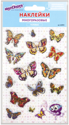 Набор наклеек Юнландия Яркие бабочки / 661813