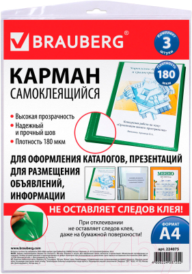 Набор информационных карманов Brauberg 224075 (3шт)