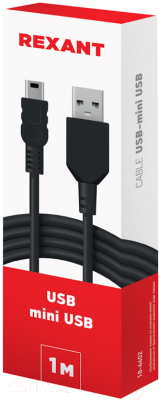 Кабель Rexant Mini-USB / 18-4402 (1м, черный)