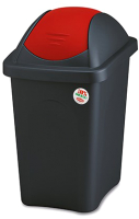 Контейнер для мусора Stefanplast 29x39x50 / 70213  (черный/красный) - 