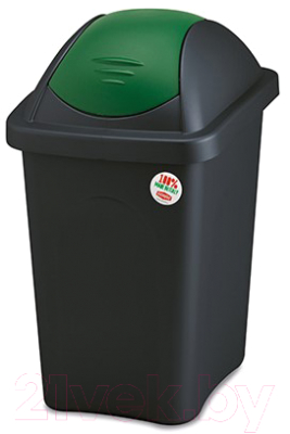 Контейнер для мусора Stefanplast 29x39x50 / 70214 (черный/зеленый )