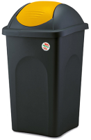 Контейнер для мусора Stefanplast 39x39x68 / 70203 (черный/желтый) - 