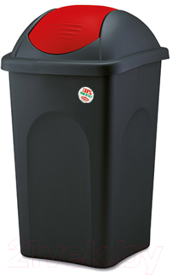 Контейнер для мусора Stefanplast 39x39x68 / 70205 (черный/красный)