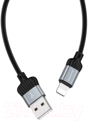 Кабель Borofone BX28 Dignity AM-8pin Lightning (1м, металлик)