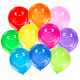 Набор воздушных шаров Золотая сказка с рисунком смайл / 105007 (50 шт.,10 цв) - 