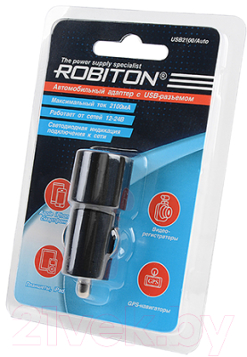 Адаптер питания автомобильный Robiton USB2100/Auto