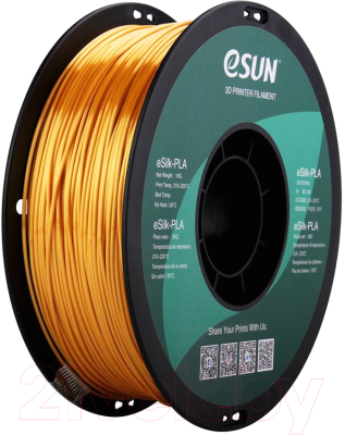 Пластик для 3D-печати eSUN eSilk-PLA / eSilk-PLA175J1 (1.75мм, 1кг, золото)