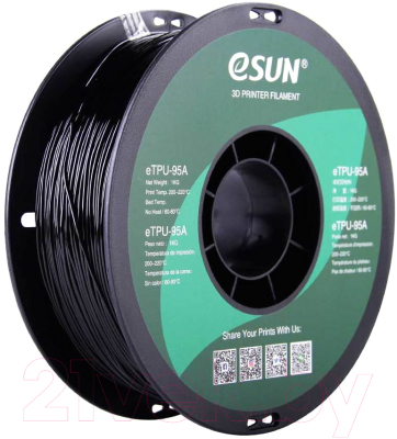 Пластик для 3D-печати eSUN eTPU-95A / eTPU-95A175B1 (1.75мм, 1кг, черный)