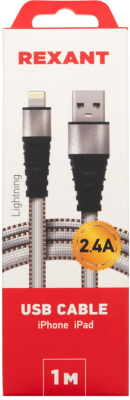 Кабель Rexant USB-Lightning / 18-7056 (1м, белый)