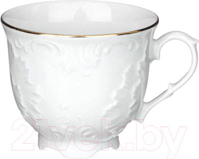 Чашка с блюдцем Cmielow i Chodziez Rococo / 676-076 (золотая линия)