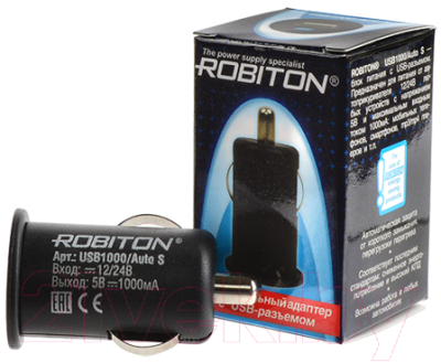 Адаптер питания автомобильный Robiton USB1000/Auto