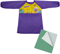 Фартук для творчества Юнландия Накидка с рукавами для труда / 228355 (фиолетовый, с клеенкой) - 