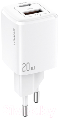 

Зарядное устройство сетевое Usams, Белый, T37 2xUSB Type-A+Type-C 20W / CC128TC02