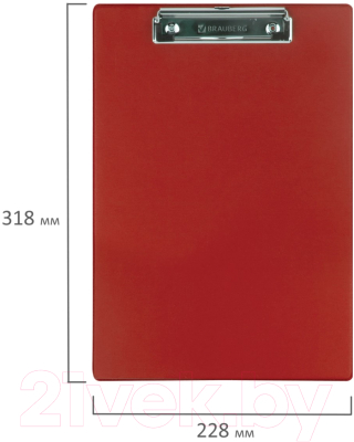 Планшет с зажимом Brauberg Number One / 232219 (бордовый)