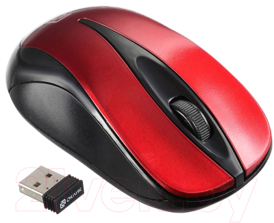 Мышь Oklick 675MW (черный/красный)