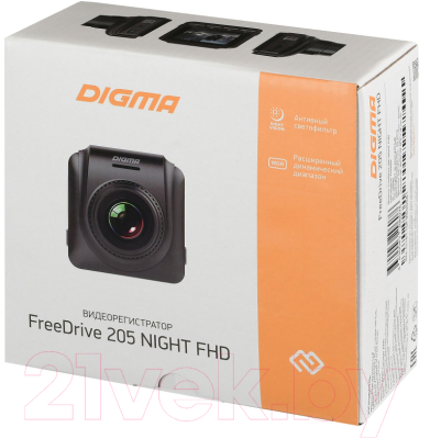 Автомобильный видеорегистратор Digma FreeDrive 205 Night FHD (черный)