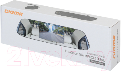 Видеорегистратор-зеркало Digma FreeDrive 404 Mirror Dual (черный)