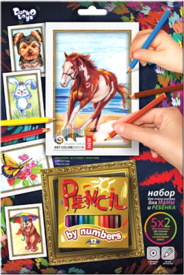 Раскраска Danko Toys Лошадь / PBN-01-03