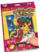 

Набор для творчества Danko Toys, Раскраска глитерными блестками по номерам. Пони / РГН-02-01