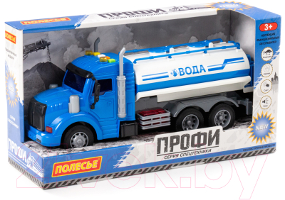 Автомобиль игрушечный Полесье Профи поливочный автомобиль / 89793 (инерционный, синий)