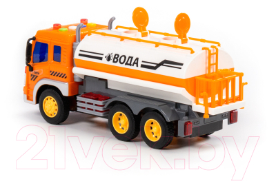 Автомобиль игрушечный Полесье Сити поливочный автомобиль / 89816 (инерционный, оранжевый)