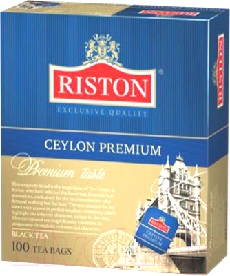 Чай пакетированный Riston Ceylon Premium черный / 8097 (100пак)