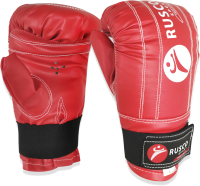 Боксерские перчатки RuscoSport к/з (L, красный) - 
