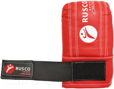 Боксерские перчатки RuscoSport к/з (L, красный)