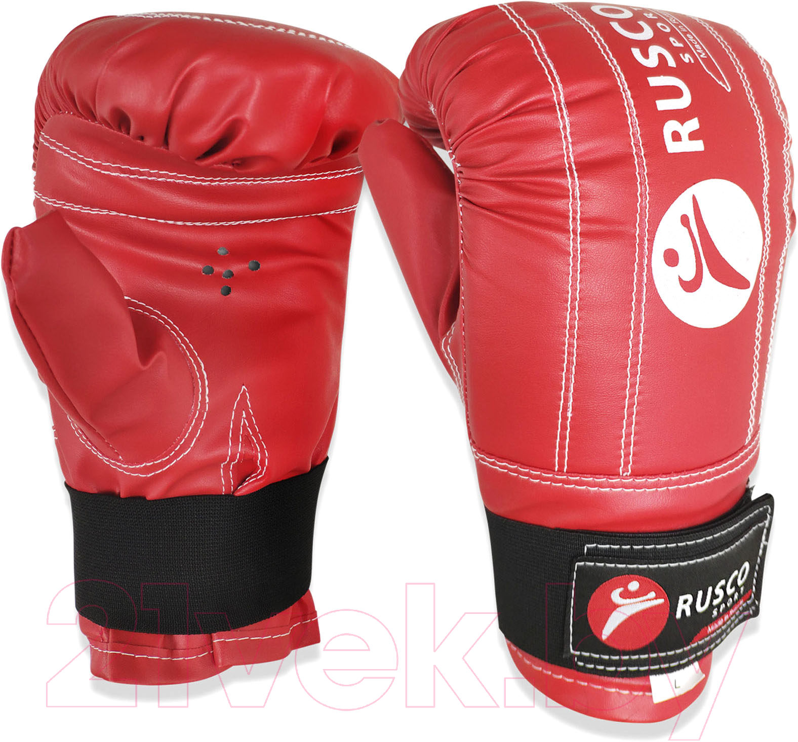 Боксерские перчатки RuscoSport к/з (S, красный)