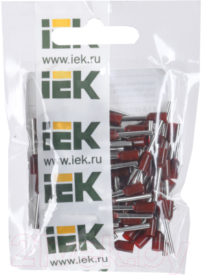 Наконечник-гильза для кабеля IEK UGN10-001-03-12 (100шт, темно-красный)