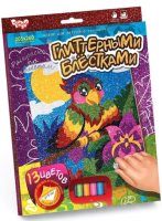 

Набор для творчества Danko Toys, Раскраска глитерными блестками по номера. Попугайчик / РГН-02-04