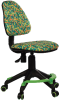 Кресло детское Бюрократ KD-4-F/PENCIL-GN (зеленый/карандаши) - 
